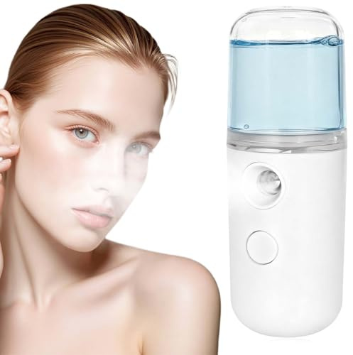 30 Ml Mini Pulverizador Facial, Nano Facial Mist Sprayer, Vaporizador Facial Recargable Usb Mini Face Hidratante Rostro Humidificador Para Belleza, Maquillaje, Hogar Y Viaje,Blanco