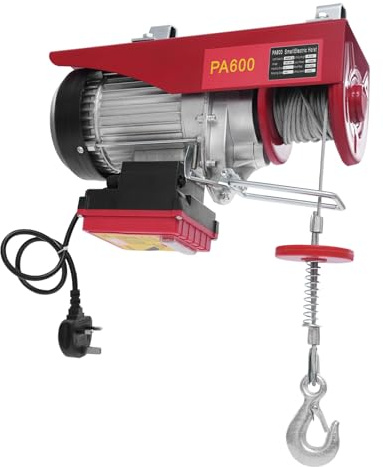Electric Hoist With Wireless Control Two Slings For Garage Warehouses Winch Scaffold Remote Crane Cable Lifting Dual Rope Mode Warehouse Construction Stage Setup Agriculture Docks Logistics (600 Kg)