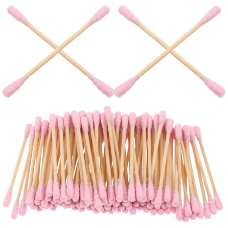 ELAYARD Bastoncini di Cotone a Spirale Doppia Punta Rosa 1000 Pezzi Cotton Fioc Struccanti Lunghi per Trucco e Pulizia Orecchie Applicatori Cosmetici Assorbenti Morbidi per Uso