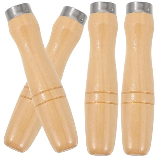 DOITOOL Mango de Escofina de Madera Natural 4 Piezas Tamaño Grande 12 Pulgadas Antideslizante Ergonómico para Herramientas Manuales y Bricolaje Carpintería