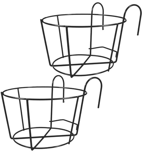UTHCLO Ganci Appendi Fioriere Giardino Esterno 2 Pezzi | Design Elegante per Balconi e Finestre, Protegge Pavimenti, Irrigazione Facile, Spazio Risparmiato