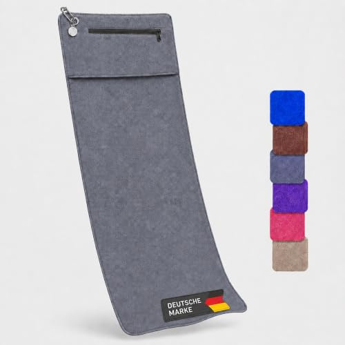 INNOLTA Fitness Handtuch aus Mikrofaser - mit Magnet und Reißverschluss Tasche - Fitnesshandtuch für Sport und Gym - rutschfest & Schnelltrocknend - Sporthandtuch Fitnessstudio