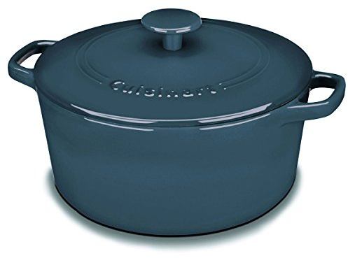 Cuisinart Chef's Classic Enameled Cast Iron Round Covered Casserole (Provencal Blue, 5- Quart)