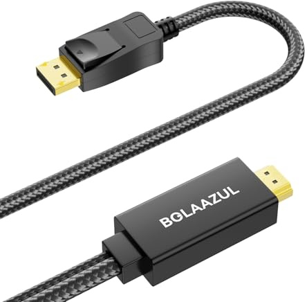BolAAzuL Active 4K HDMI to Displayport 1.2 Converter Adapter Cable, from HDMI Source to DisplayPort Monitor Cable - Unidirectional M/M - for PS3/PS4/TV/Monitor/Projector