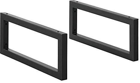 Lot de 2 Consoles Murales Design Set d'Éléments de Meuble DIY en Acier Supports pour Montage au Mur 50 x 20 cm Noir Mat