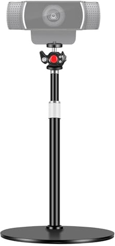 Nycetek Webcam Tripod Stand for Desk: Webcam Stand for Logitech Brio | C920 | C922 | C615 | C930e - Height & Angle Adjustable Desktop Tripod for Light & 1/4 Thread for Live Streaming | Video Calling