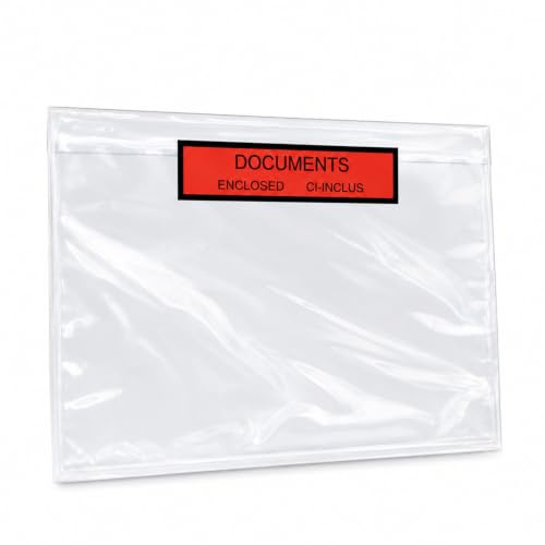PACKY - Buste Portadocumenti A5 225x165 Mm - 100 Pezzi - Buste Adesive Per Spedizioni
