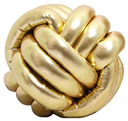 UZTY Knot Ball Pillow Gold,Handmade Round Knot Ball Pillow Pillow Plush Pillow Knotted Pillow,Creative Knotted Throw Pillows (Color : Gold, Size : 8 inch)