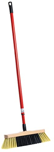 BawiTec Haushaltsbesen Zimmerbesen mit Teleskopstiel verstellbar feine Kunsthaar-Borsten zweifarbig Breite 30cm mit Metallgewinde Metall-Teleskop-Besenstiel max. Länge 140cm Stubenbesen Besen