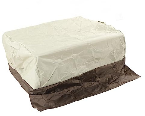 soobu Outdoor-Grillabdeckung, Grillabdeckung Staubdicht für den Außenbereich (Farbblockierung in Beige-Kaffee)
