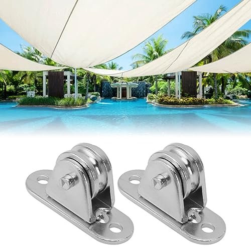 Seilrolle, Robuste Seilrolle, Kletterrolle, Rollenrolle, Rollenblock, Kleiner Flaschenzug, Wandmontage, Feste Rolle für Schiebetor und Drahtseil (2PCS)