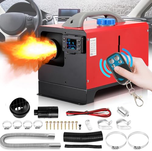 Fiqops Chauffage auxiliaire diesel 8 kW 12 V avec télécommande et écran LCD, chauffage rapide, faible bruit, pour camion, camionnette, camping-car, camping-car, bateaux de voiture