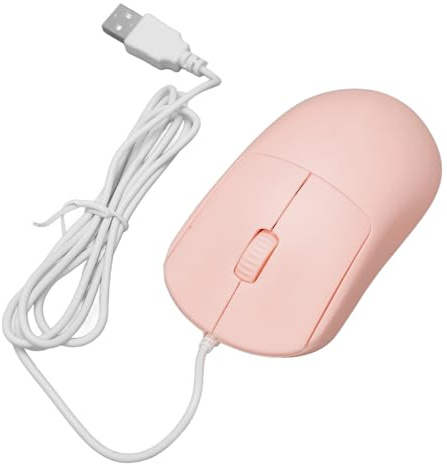 Matybobe Ergonomische Optische Kabelmaus 1200DPI USB für Laptops Desktop (Rosa)