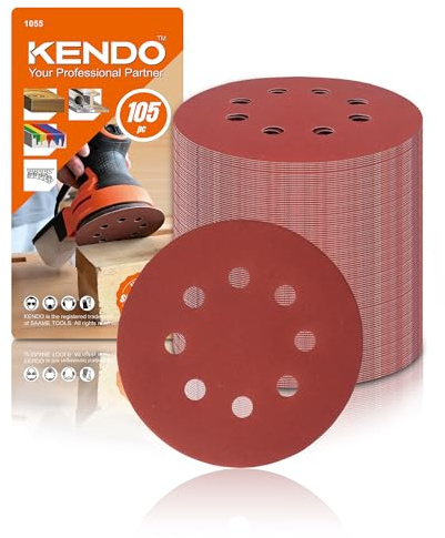 KENDO Schleifpapier Set Klett 125 mm – 105tlg. - P40/60/100/150/240/320/600