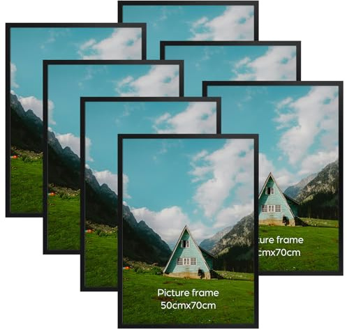 Giftgarden Cornice 50x70,Cornice Nera in Alluminio, Cornice da Parete, Decorazione per Casa,Set di 7