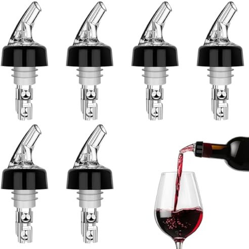 6 Pezzi Versatore Automatico Misurato,3 cl Beccuccio per Decanter, Versatori per Bottiglie Plastica, Beccucci da Bar Che Non Perdono Dosatore, Adatto ad per Bar,Bevande, Cocktail, Succo, Bevande Casa
