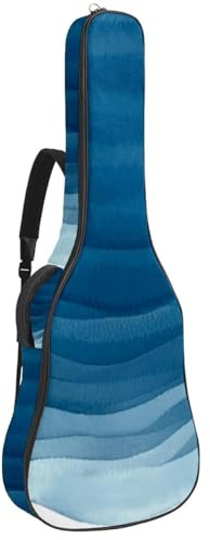 Akustikgitarre Tasche 1cm Dicke Polsterung, Wasserdicht Oxford Tuch Gitarrentasche Rucksack für 40-42 Zoll E-Bass Klassische Gitarren, Kunst Puzzle Stücke Muster, Mehrfarbig 04, 42.9x16.9x4.7 in