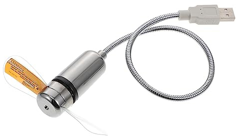 Vaguelly Mini USB mit LED Anzeige Temperatur und Uhr Tragbarer Tischventilator für Büro Zuhause und Reisen Flexibles Design für Computer und Mehr
