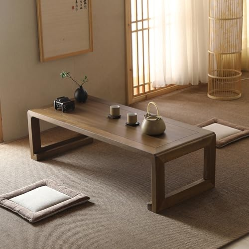 TUPAFJU Mesa de Centro de Nogal, Plegable, Mesa de Centro Tatami Japonesa, Mesa Baja para Sentarse en el Suelo(70cm/27.5in)