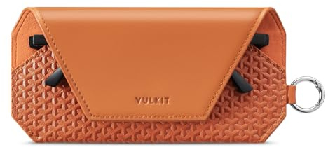 VULKIT Leather Soft Glasses Case, Portable Eye Glasses Case for Women & Men, Slim Sunglass Case, Unisex Eyeglass Case, Fit Most Standard Eyeglasses and Sunglasses