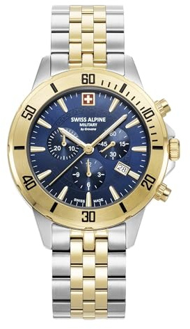 swiss alpine military Herren-Armbanduhr Chronograph Analog Quarz 7024.9 Edelstahl