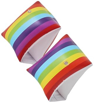 lopituwe Anelli galleggianti per braccioli da nuoto color arcobaleno, maniche alla moda per gli appassionati di sport acquatici, adatti sia per bambini che per adulti per imparare a nuotare. Anelli