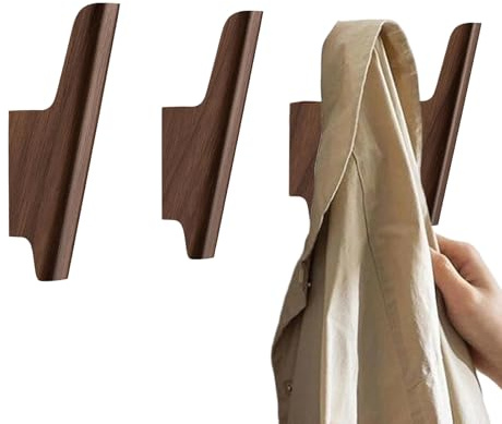 CHARMNAIL Perchero de Pared de Madera de Nogal, Juego de 4 Ganchos con Diseño de Pájaro, Colgadores Pared Robusto para Recibidor, Baño, Dormitorio, Incluye Accesorios de Montaje