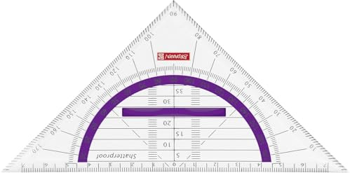 Brunnen 104975960 Geometrie-Dreieck Colour Code (für Schule und Büro, 16 cm, bruchsicher, ergonomischer Griff) violett / purple