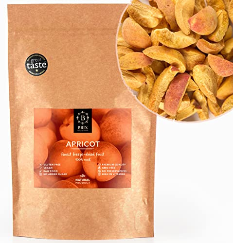 BRIX Albaricoques Liofilizados | Albaricoque Deshidratado 100% Natural 85g | Premio Gran Sabor de Frutas Deshidratadas | Sin OGM ni Gluten, Vegano y Retenido de Vitaminas