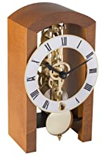 Hermle 23015-160721 - Orologio da tavolo moderno con scheletro, colore: ciliegia