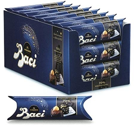 BACI PERUGINA FONDENTISSIMO 70% BOX ESPOSITORE 21 TUBI 37,5g CIOCCOLATO FONDENTE