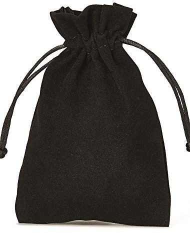 | 6 Samtsäckchen - 23x15 cm - Samtbeutel, Geschenkbeutel, Stoffbeutel, Nikolaus, Weihnachten, Advent, Dekoration (Schwarz)