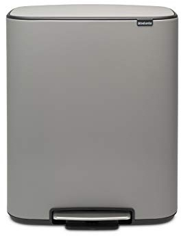 Brabantia 211485 Treteimer Bo, 2 x 30L, Grauer mineralbeton