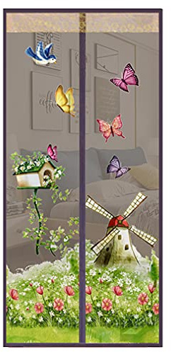 N/X Magnet Fliegengitter Tür Insektenschutz Magnetvorhang 90 * 210cm Magnet Vorhang Fliegenvorhang Moskitonetz für Balkontür/Kellertür/Terrassentür, Klebmontage ohne Bohren