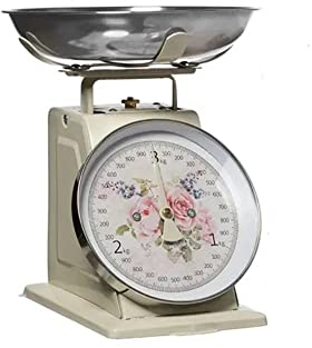 L'ARTE DI NACCHI Bilancia da cucina con fiori metallo beige 22,5x26x26 cm