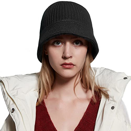 HEYANN Strickmütze mit 100 % reiner Wolle für Frauen Kopfbedeckung warme süße Mütze Passform im Herbst Winter Frühling