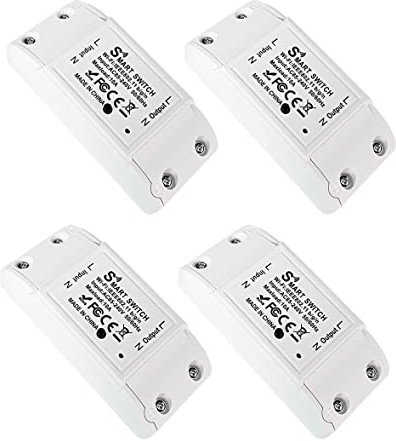proAMEDEN Interrupteur intelligent WiFi 220 V Smart Switch WiFi App Tuya/Smart Life Compatible Alexa et Google Home (WIFI 10A) (4, White)
