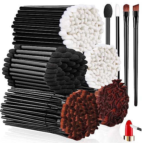 250 Stück Einweg-Augenbrauenpinsel Makeup-Pinselset, abgewinkelte/runde Augenbrauenpinsel doppelendige Lidschattenpinsel, Lippenpinsel für Frauen Mädchen Salon Schönheit Kosmetik Make up Werkzeug