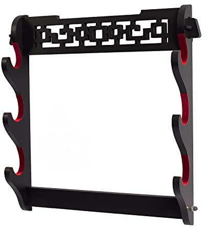 FOXSMZZ 3-Tier Schwert Halter Wandhalterung Samurai Schwert Stand Display Katana Wakizashi Tanto Wandaufhänger Schwert Rack Fünf Schicht