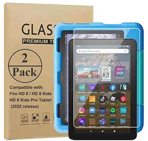 Ytuomzi 2 Pack Screen Protector for 8 Kids Pro Tablet (2022/2024), Premium Tempered Glass Screen Film for 8-inch Kids Tablet, Ultra Clear, Anti-Scratches, Case Friendly