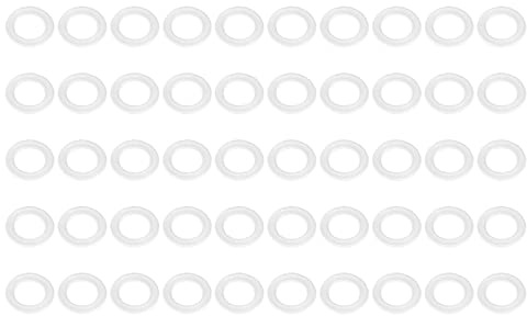 QUARKZMAN M8 Plástico Redondo Plano Arandela Junta x 50uds Nylon Arandela Redondo Plano Arandela Junta Sello Anillo para Vidrio Puerta Manija, Transparente