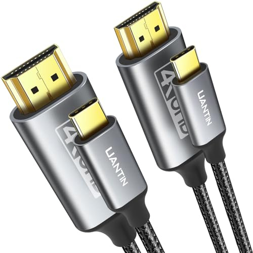 UANTIN Cavo da USB C a HDMI, 0,9 m, 4 K ad alta velocità, da USB 3.1 di tipo C a HDMI, compatibile con Thunderbolt 3/4, con MacBook Pro/Air, Galaxy S8 a S23, iPhone serie 15, iPad Pro, iMac, Surface