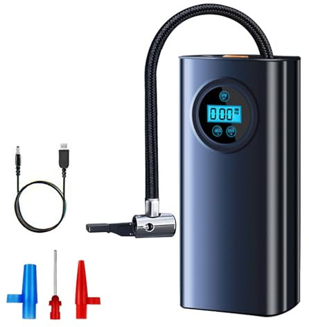 lifetter Elektrische Luftpumpe für Reifen, Tragbarer Luftkompressor, Mini Reifenpumpe, Kompakte Akku Kompressor mit 150PSI und Digitalanzeige, Akku Luftpumpe für Auto, Fahrräder, Motorrad, Bälle