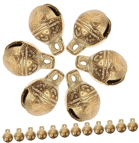 STOBOK 30 Stück Kupfer Glocken Vintage Glöckchen 16mm Charme Zum Basteln Für Selbstgemacht Schmuck Zubehör Haustier Halsband Dekoration