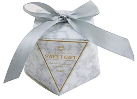 dijiusidy Geschenktüten Papier Pralinenschachtel mit Band Mehrfarbige Hochzeitsschachteln Weihnachtsduschenparty Event Verpackung Engagement, Grau