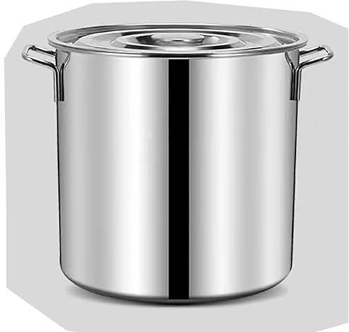 Suppentopf, verdickter großer Suppentopf aus Edelstahl 304 mit Deckel, robuster Suppentopf for Einmachen von Nudelsuppen, for Gas-/Induktions-/Elektroherde(50L)