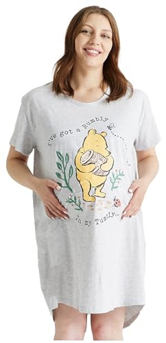 Disney Winnie the Pooh Ladies Maternity Nightshirt (Winnie the Pooh, S)