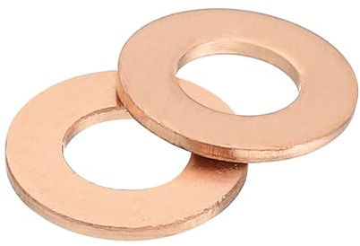 QUARKZMAN 50 Stück Unterlegscheiben Kupfer M6 x 12 mm Metrische Metall Flache Dichtringe Kupferringe Hardware-Befestigungselement für Schrauben Bolzen Muttern Feder