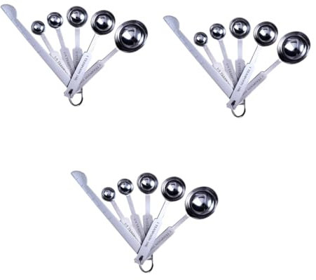 Amosfun 18 Stk Messbecher kochen küchenmaschiene kochgeschirr kuchenutensieleien set küchenwerkzeug Espresso-Messlöffel kochen Messlöffel Kaffee- Messbecher aus Edelstahl Silver