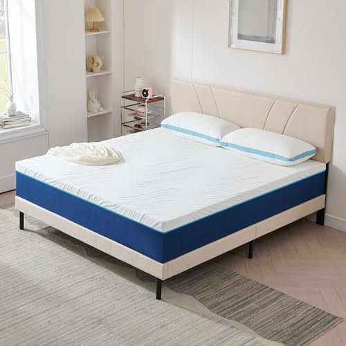 Hiimgo Matelas 90x190x16cm, Matelas en Mousse à Mémoire de Forme, Fermeté Moyenne,7 Zones de Confort, Soutien Parfait, Réversible à Deux Faces Utilisables
